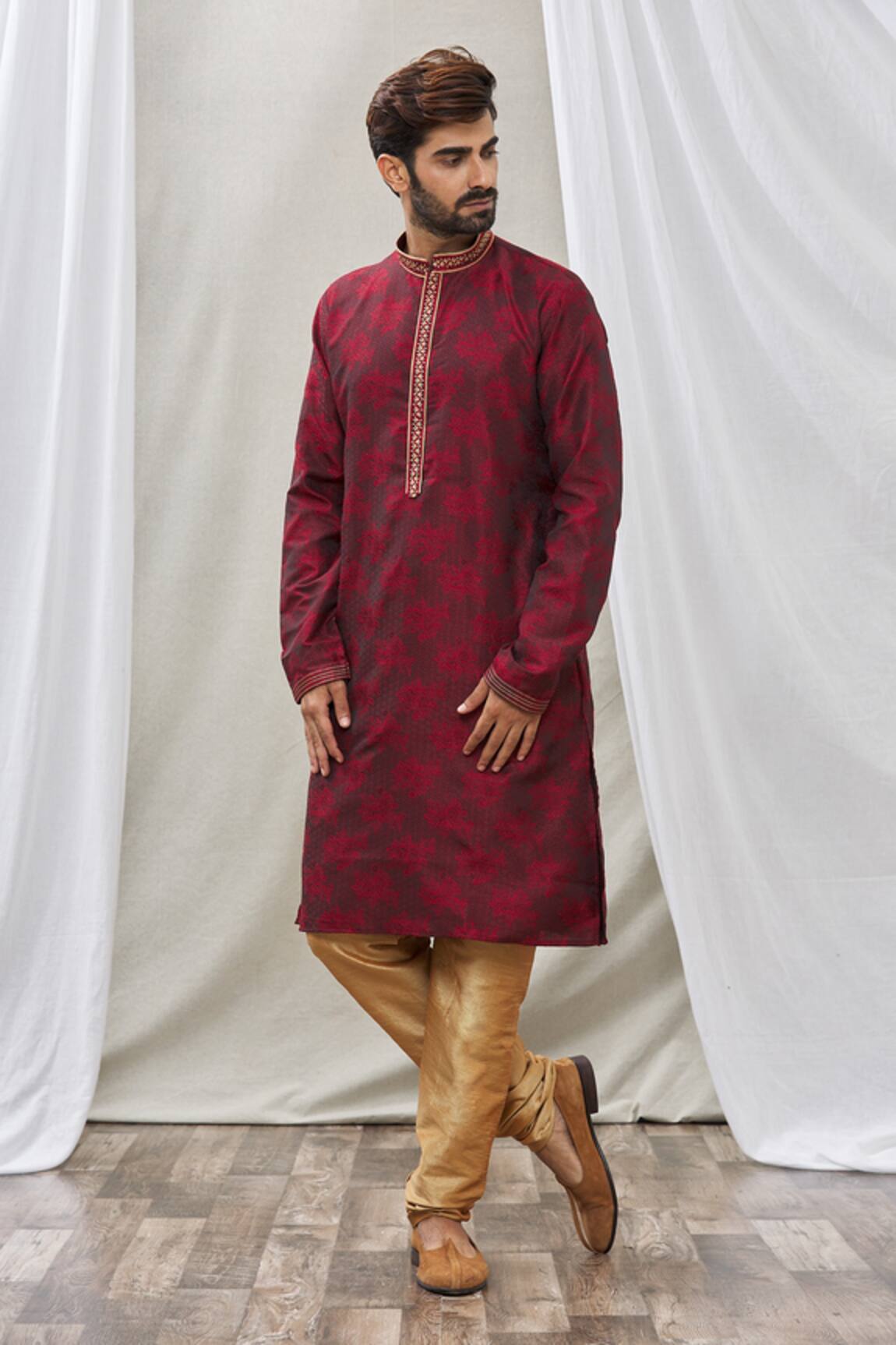 Aryavir Malhotra Floral Print Kurta Set