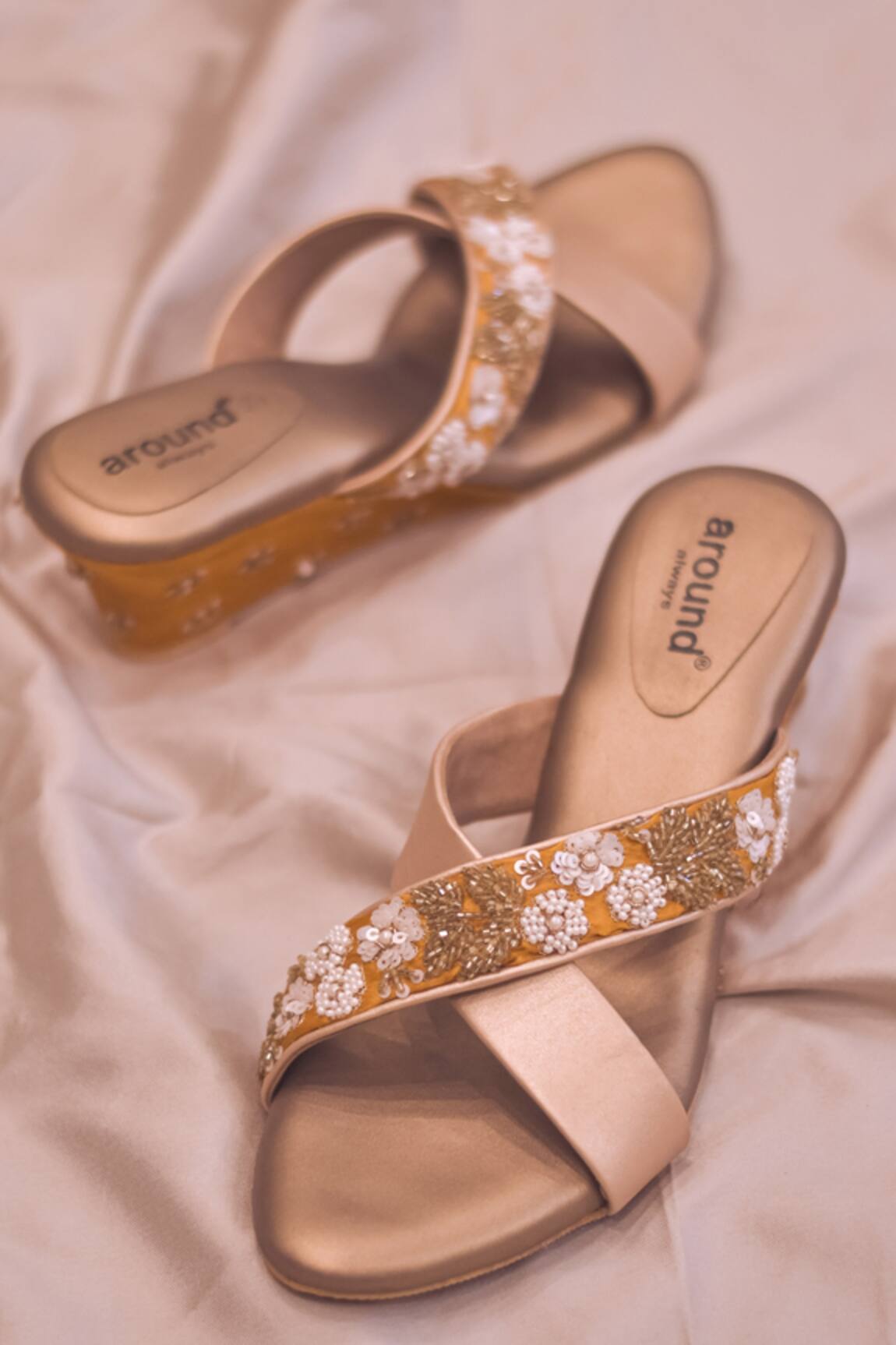 Around Always June Embroidered Block Heels 