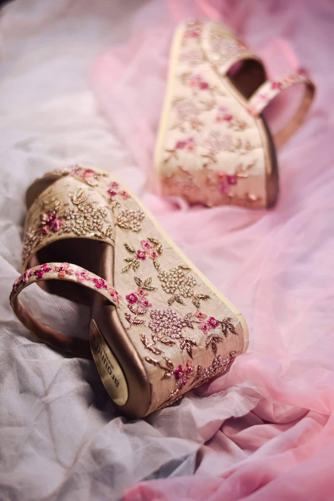 Around Always Shireen Embroidered Wedges 