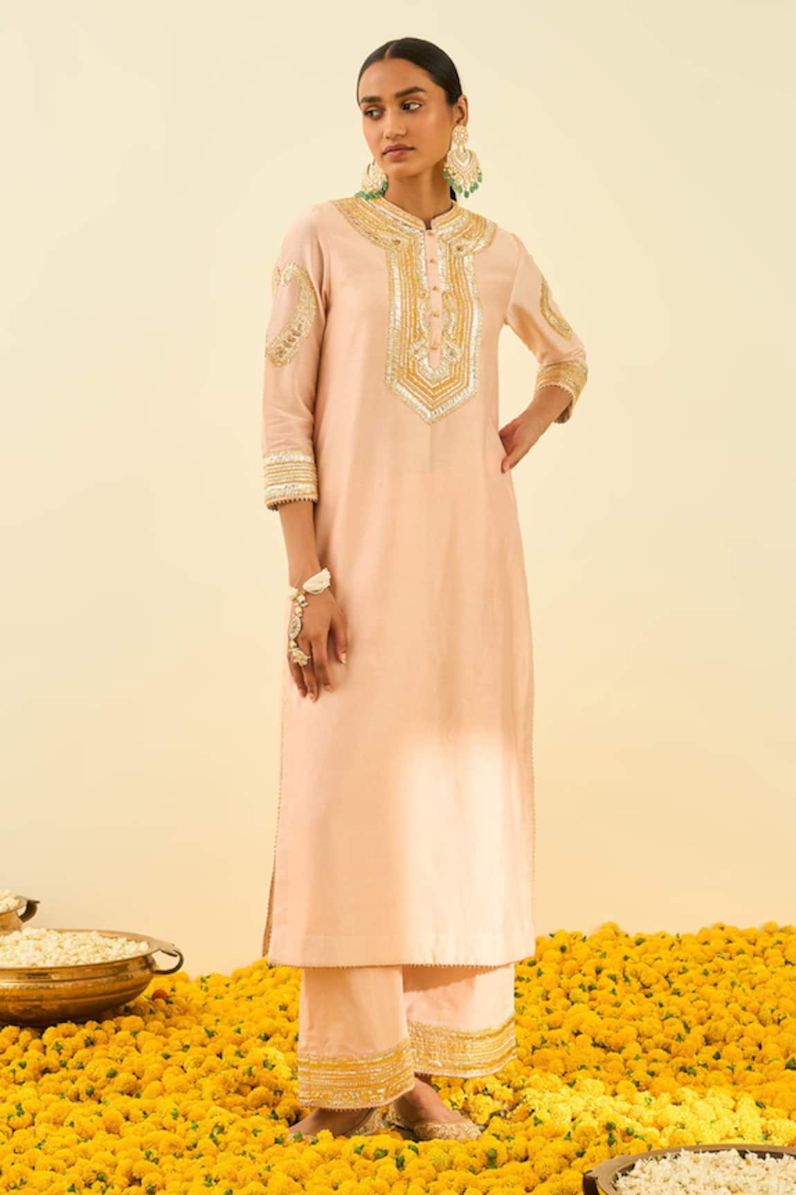 Sheetal Batra Aliyah Silk Chanderi Kurta & Palazzo Set 