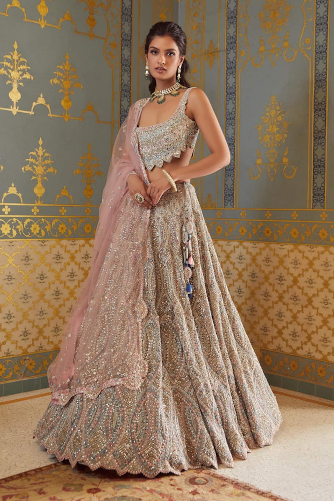 Osaa By Adarsh Zardozi Embroidered Bridal Lehenga Set 