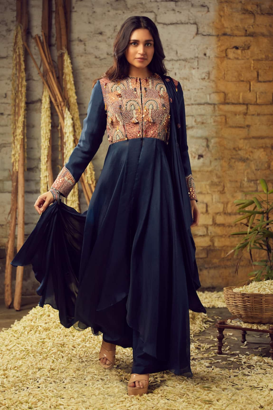 Nehha Nhata Jacket Style Kurta Palazzo Set