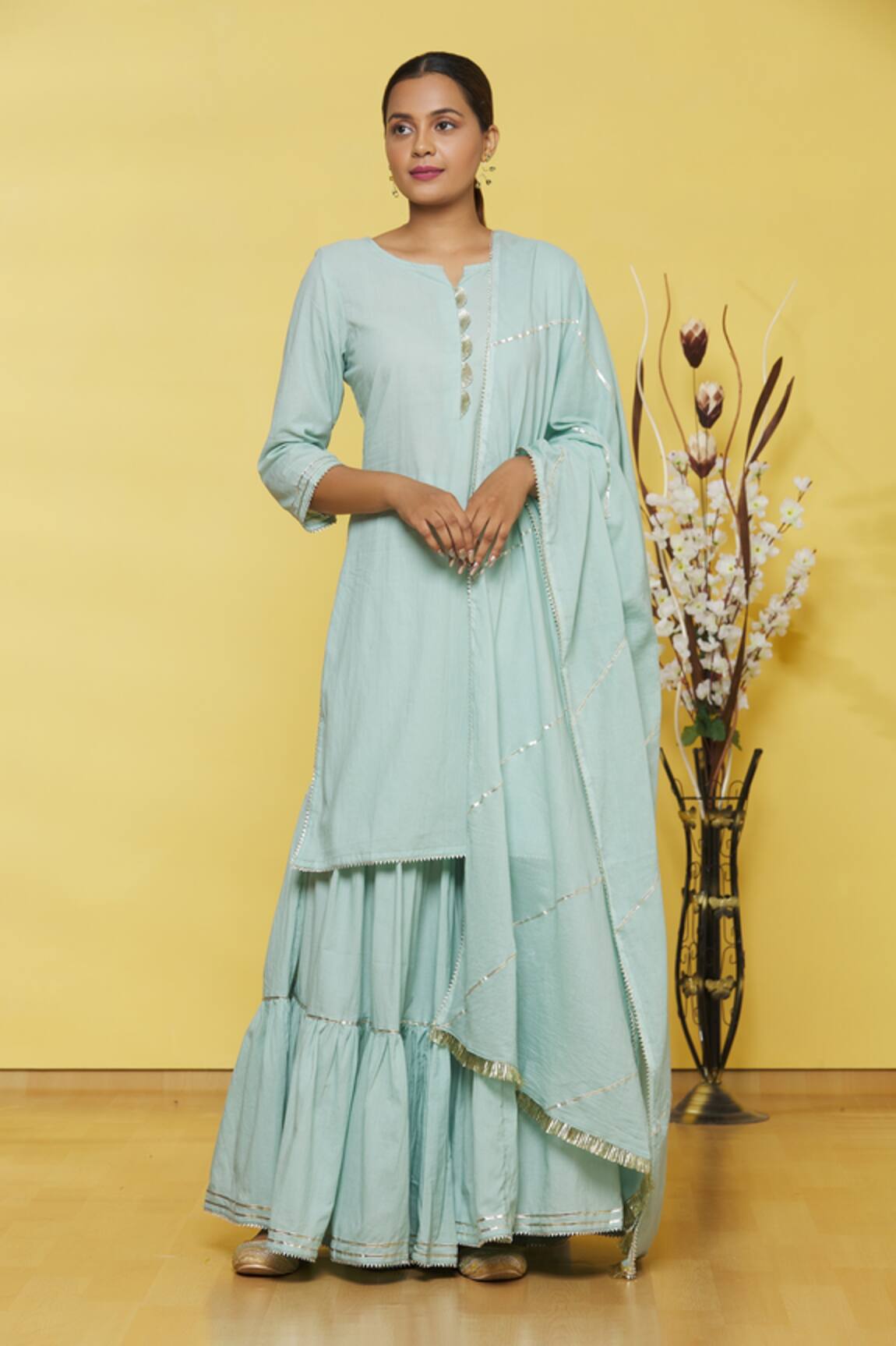 Samyukta Singhania Straight Kurta Sharara Set
