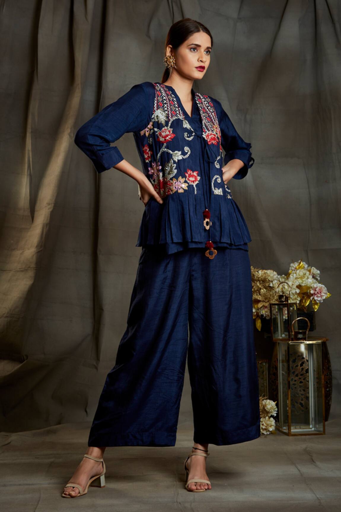 Sunita Nagi Embroidered Jacket & Culottes Set 