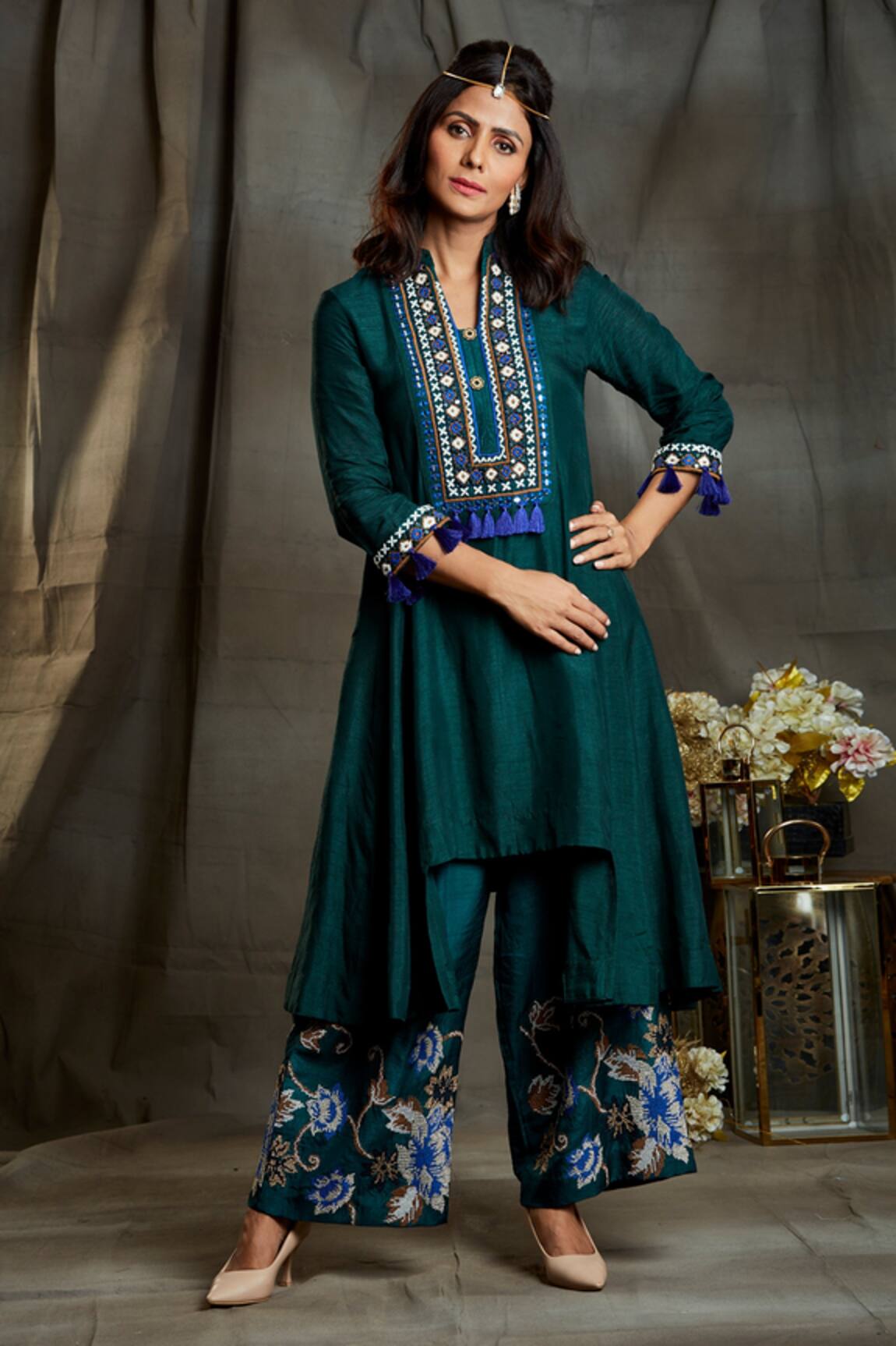 Sunita Nagi Embroidered Kurta & Palazzo Set 