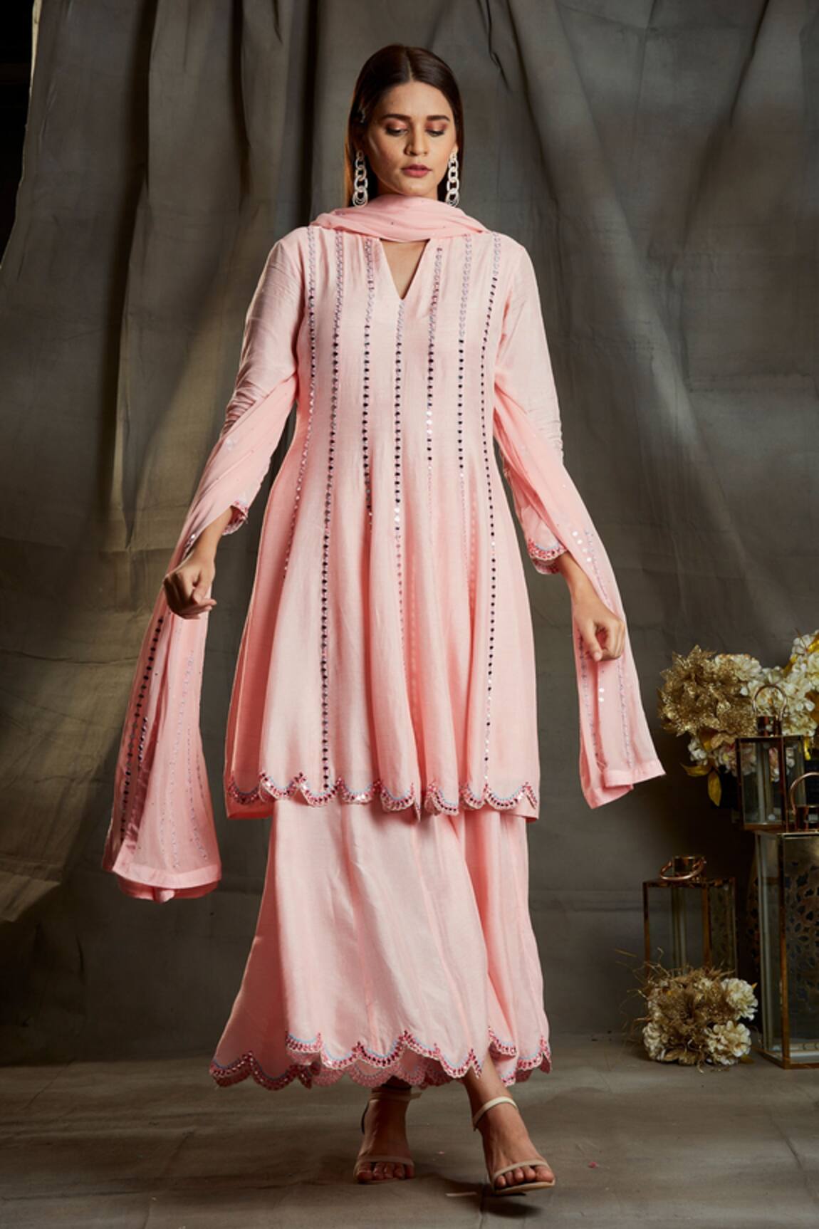 Sunita Nagi Embroidered Anarkali Palazzo Set 