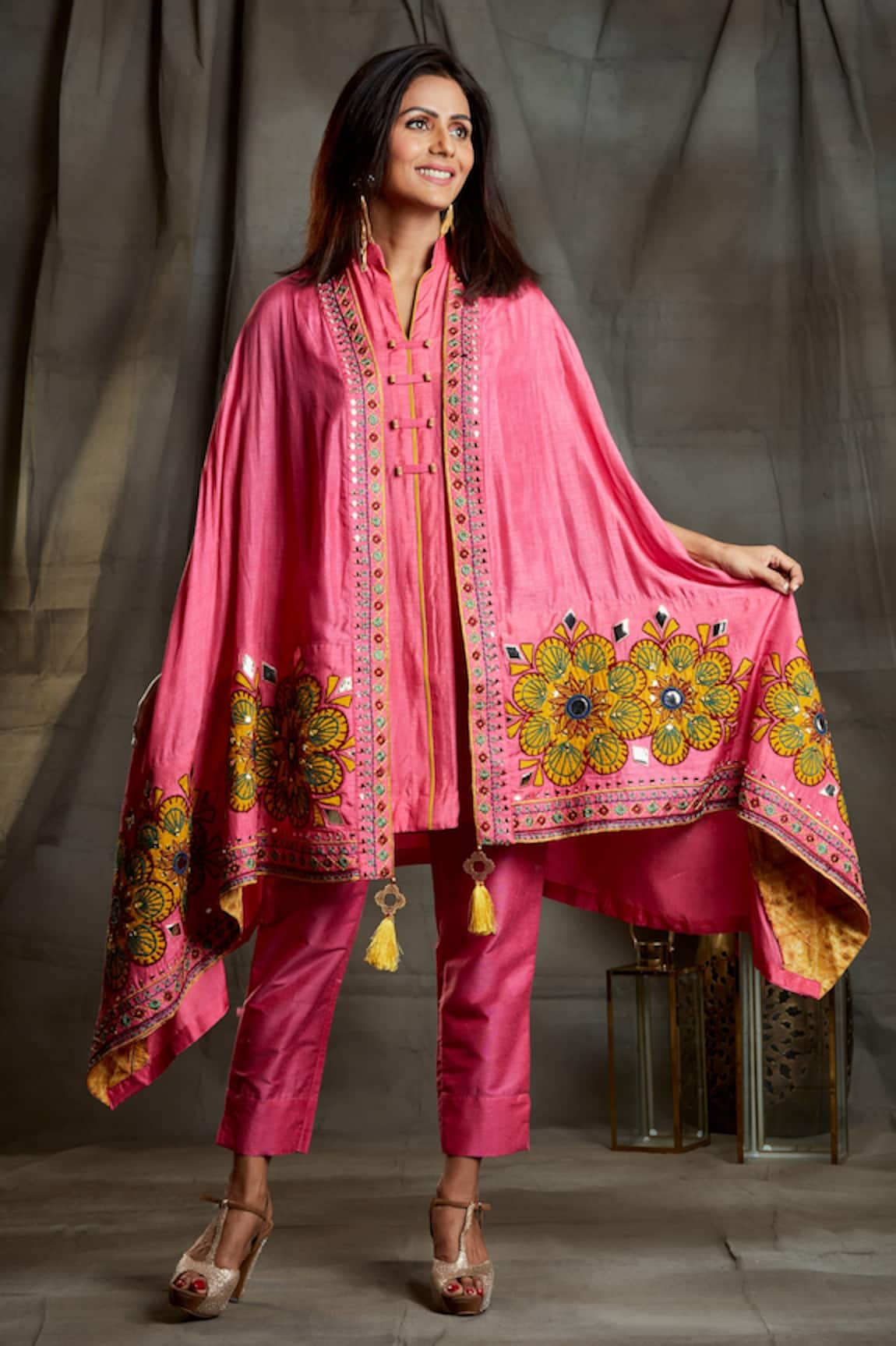 Sunita Nagi Embroidered Cape & Pant Set 