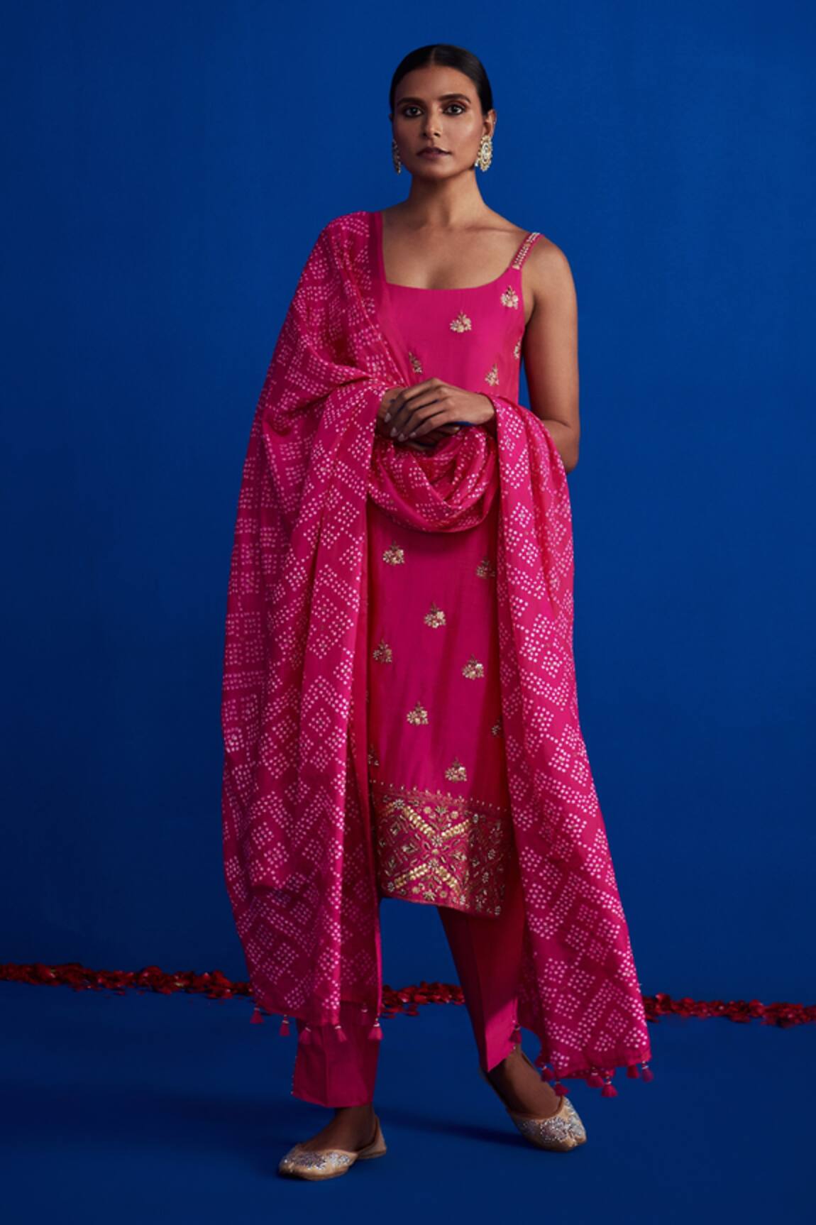 Pink City By Sarika Silk Chanderi Kurta Set