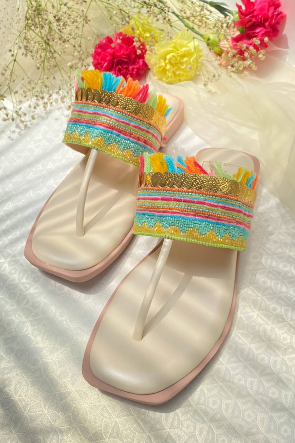 House Of Vian Candilicious Embroidered T-Strap Flats