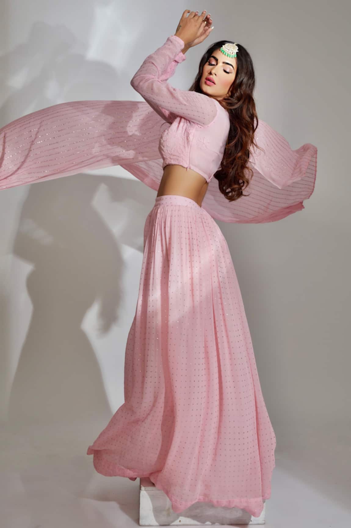 LABEL AISHWARYRIKA Carnation Chikankari Lehenga Set