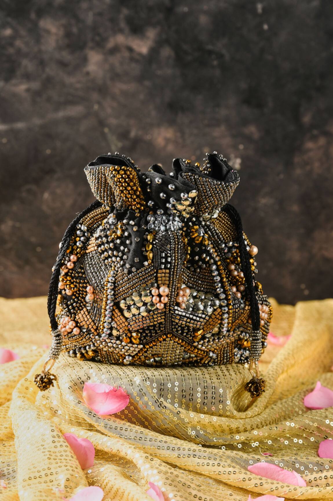 The Purple Sack Jingle Embellished Potli With Sling