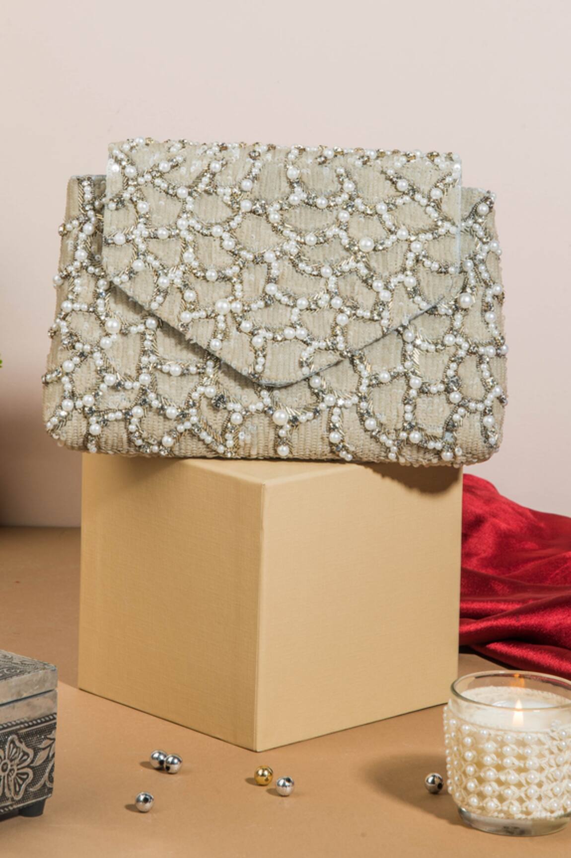 The Purple Sack Embellished Clutch With Sling