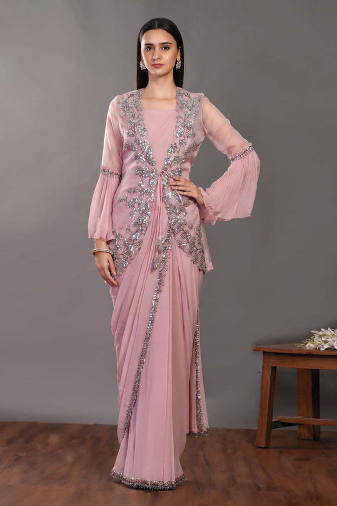 Onaya Pre-Draped Saree Jacket Set