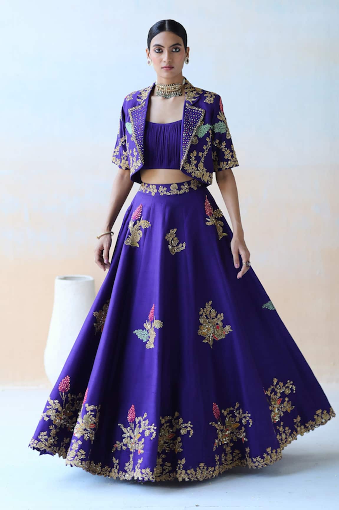 Aman Takyar Embroidered Jacket Lehenga Set