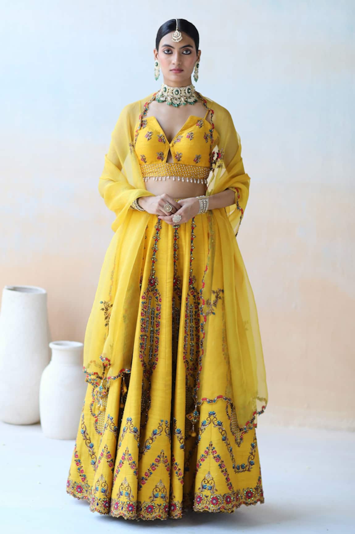 Aman Takyar Floral Embroidered Bridal Lehenga Set