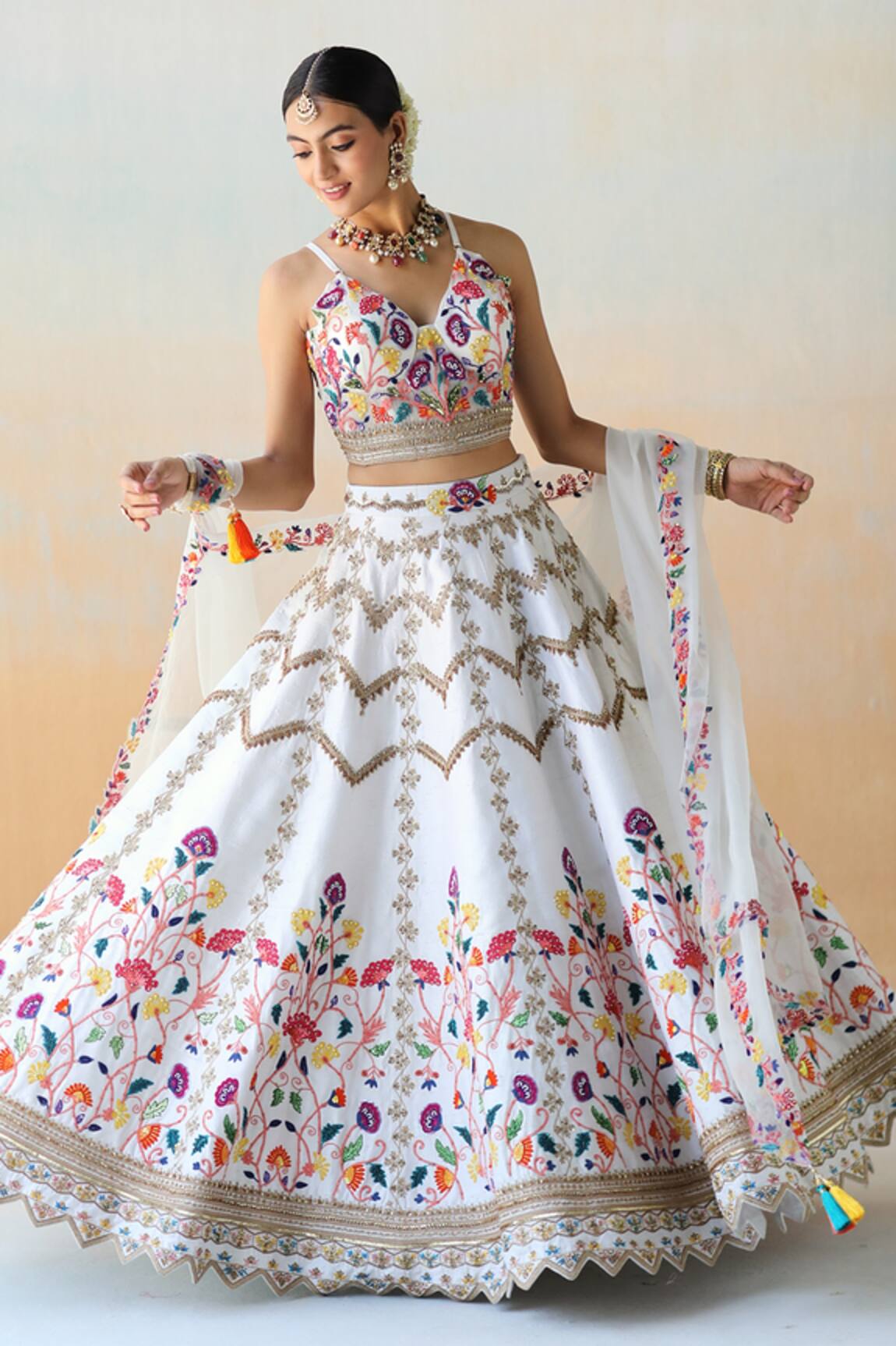 Aman Takyar Floral Embroidered Bridal Lehenga Set