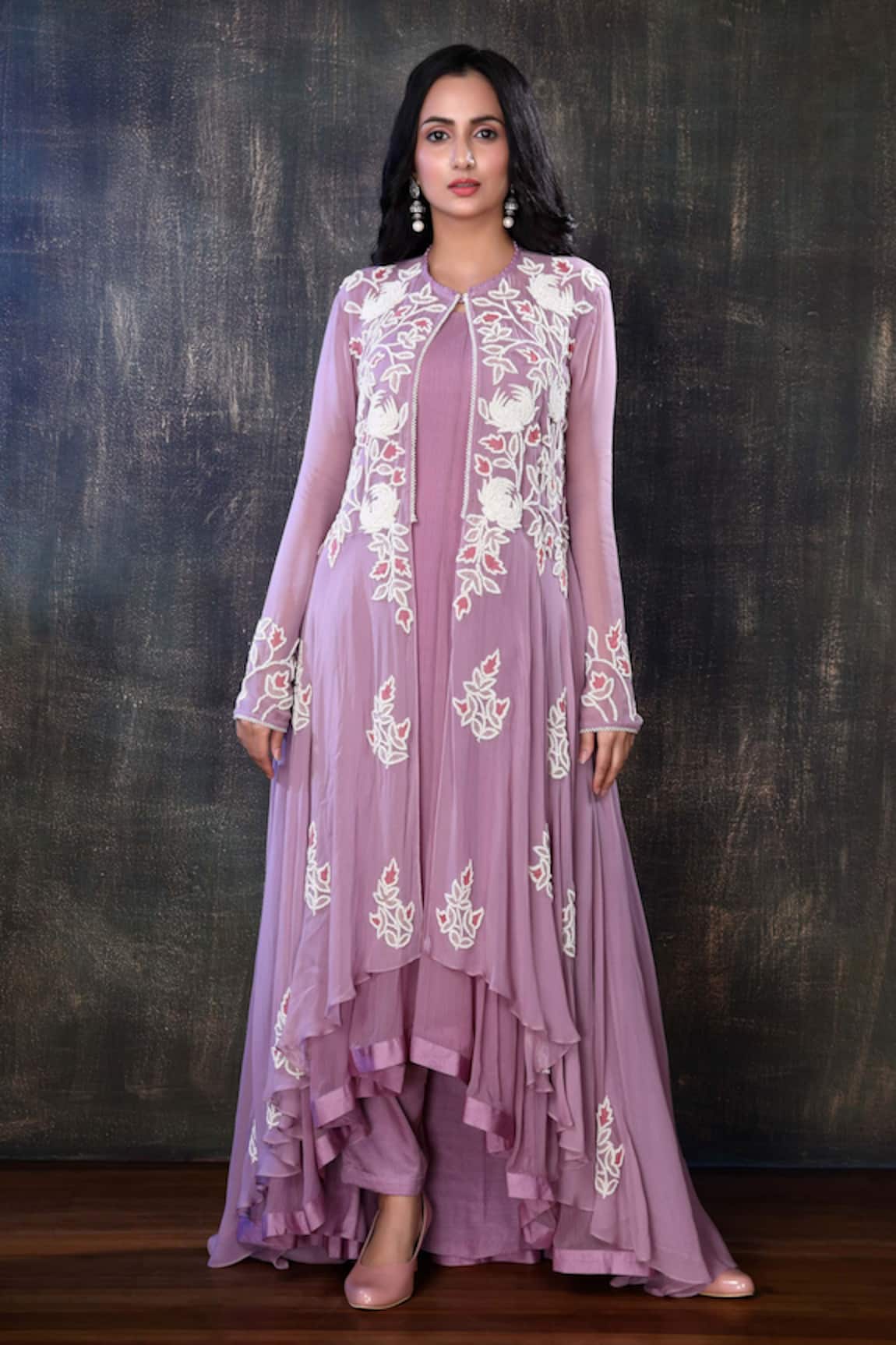 Preeti Jhawar Embroidered Jacket & Pant Set