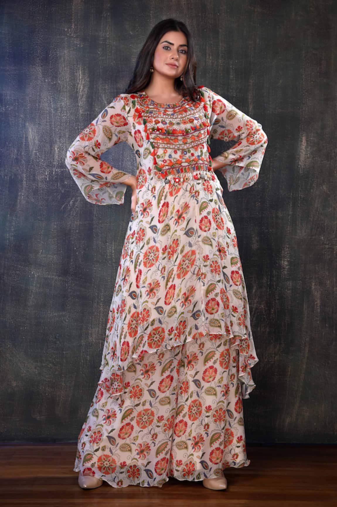 Preeti Jhawar Printed Kurta & Palazzo Set