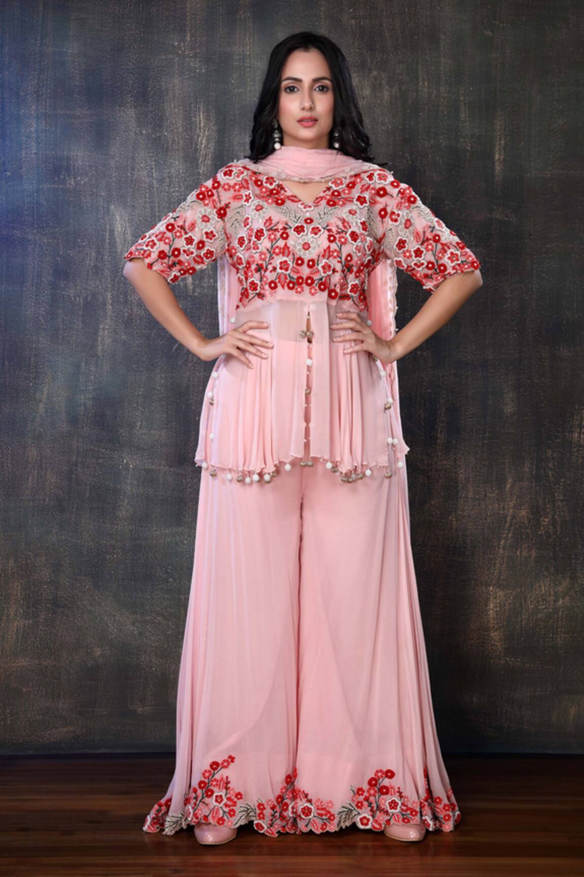 Preeti Jhawar Embroidered Kurta Palazzo Set