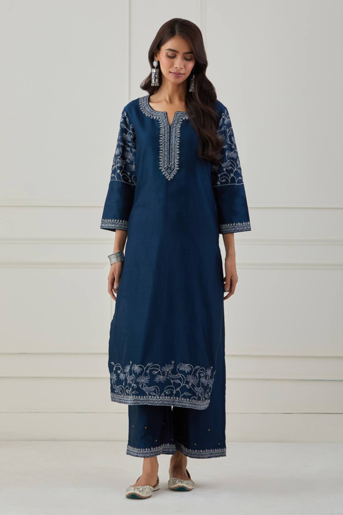 Priya Chaudhary Chanderi Silk Embroidered Kurta  