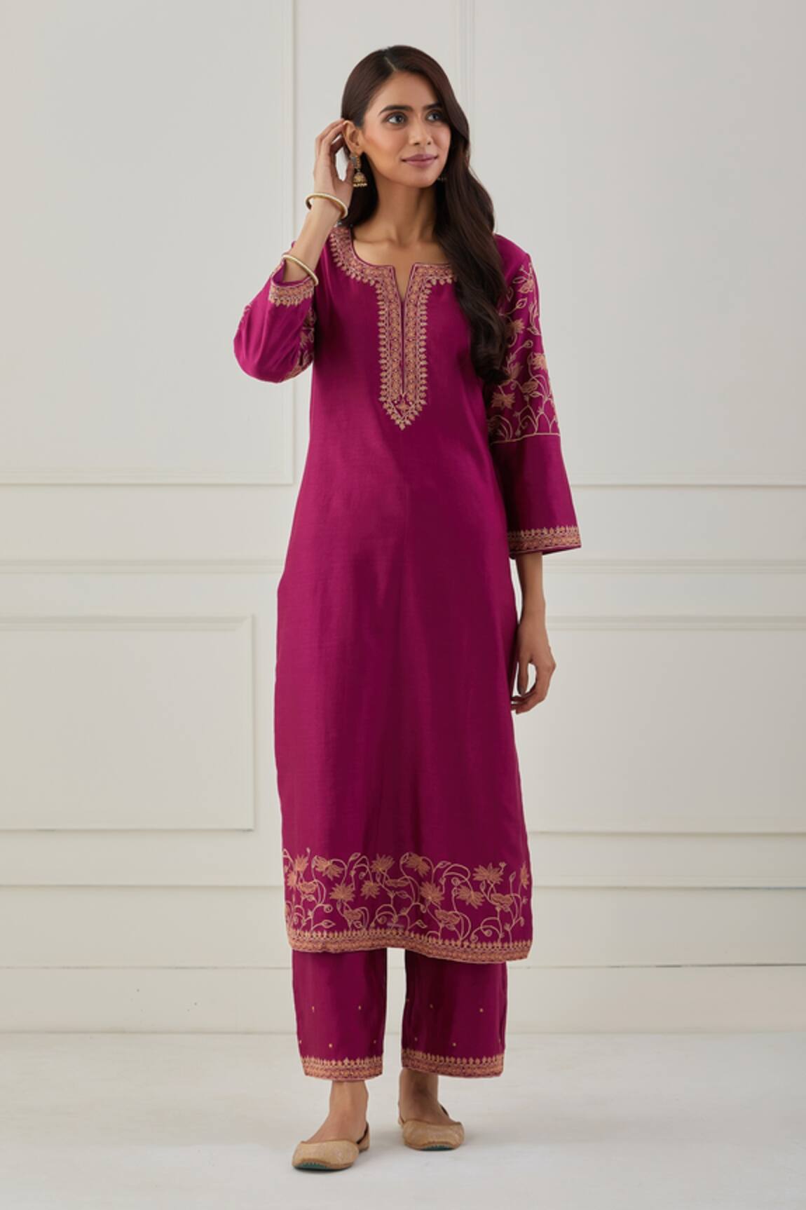 Priya Chaudhary Chanderi Silk Embroidered Kurta  