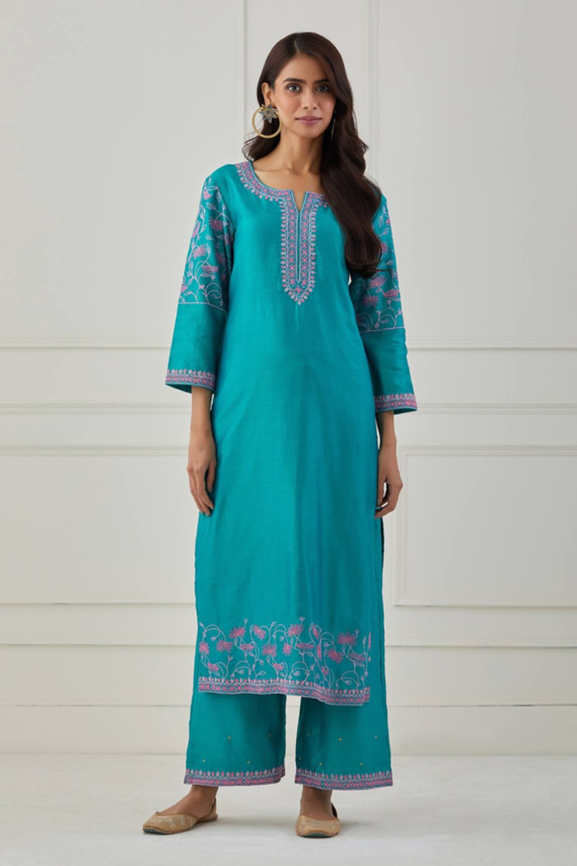 Priya Chaudhary Chanderi Silk Embroidered Kurta  