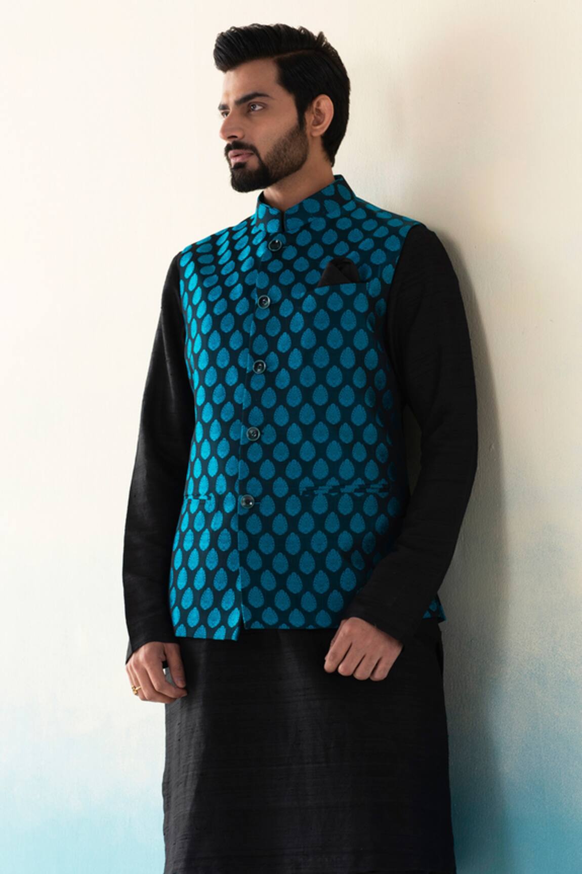 Weaver Story Banarasi Woven Nehru Jacket