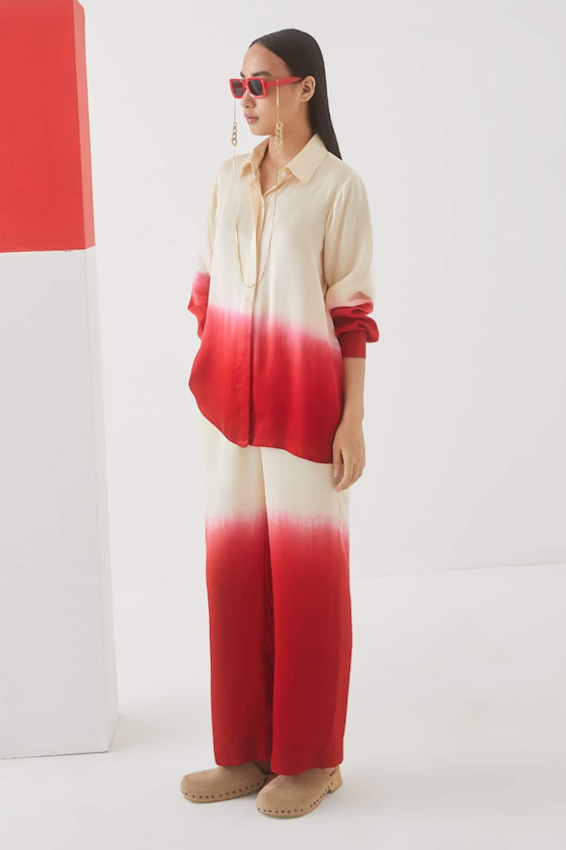 Studio Rigu Vegan Silk Tie Dye Shirt & Trousers Set