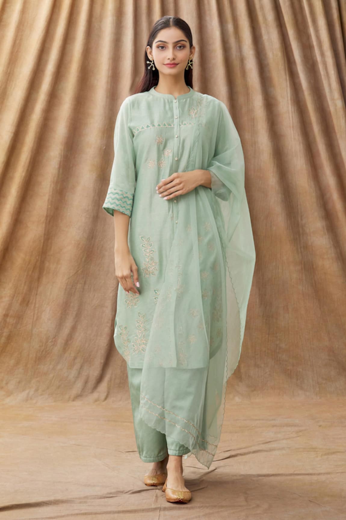 Manasi Sengupta Silk Chanderi Kurta Set