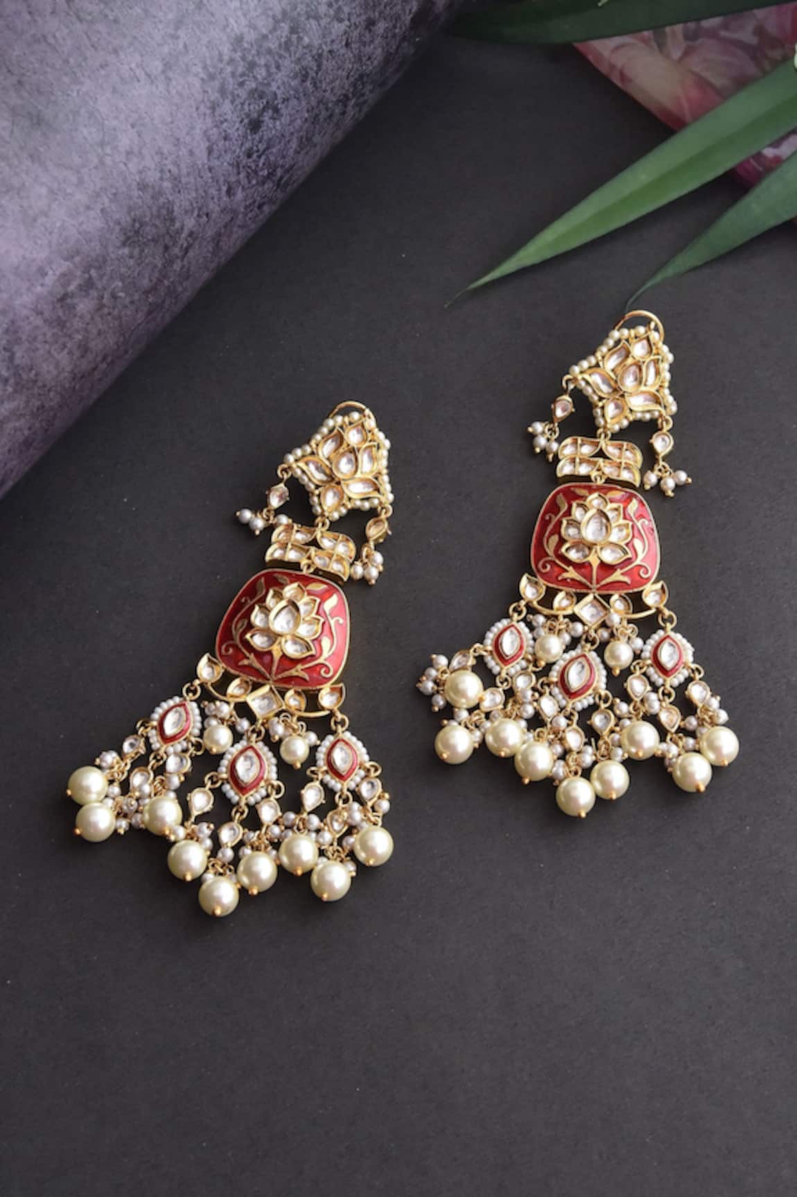 Swabhimann Jewellery Kundan Embellished Dangler Earrings