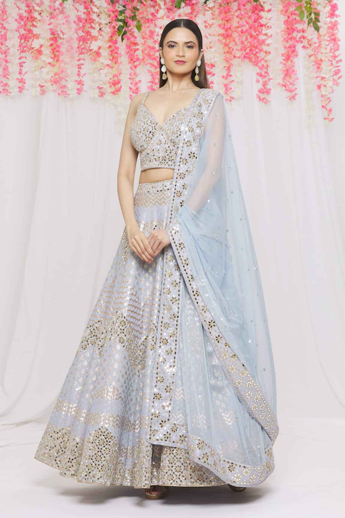 Vandana Sethi Chanderi Silk Bridal Lehenga Set 