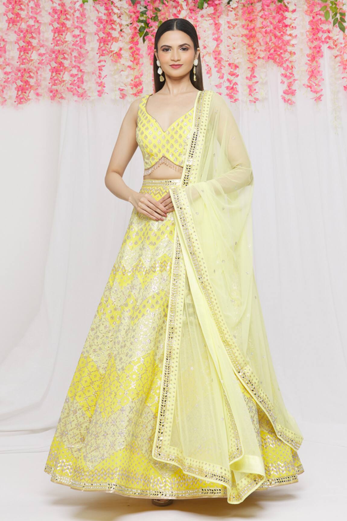 Vandana Sethi Chanderi Silk Lehenga Set