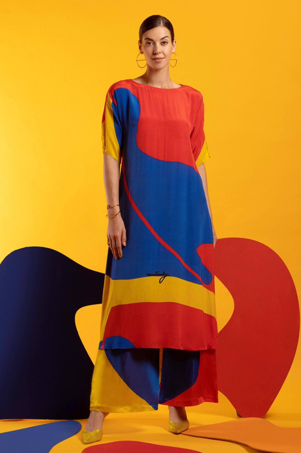 Nautanky Hitting The Right Printed Tunic & Pant Set 