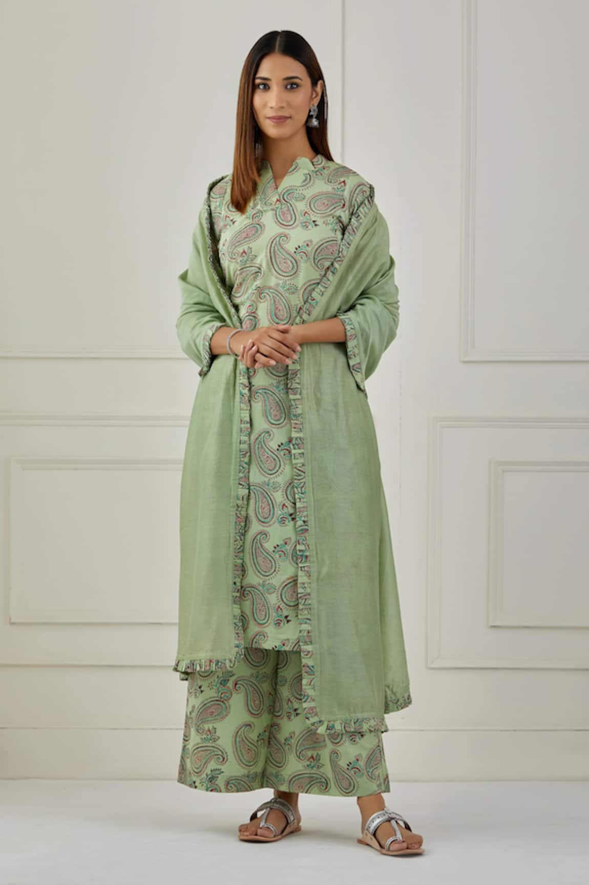Musal Huron Printed Kurta Palazzo Set