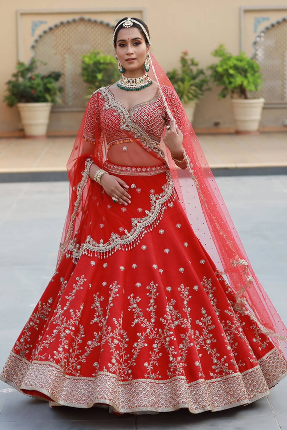 Amrin Khan Zardozi Embroidered Bridal Lehenga Set 