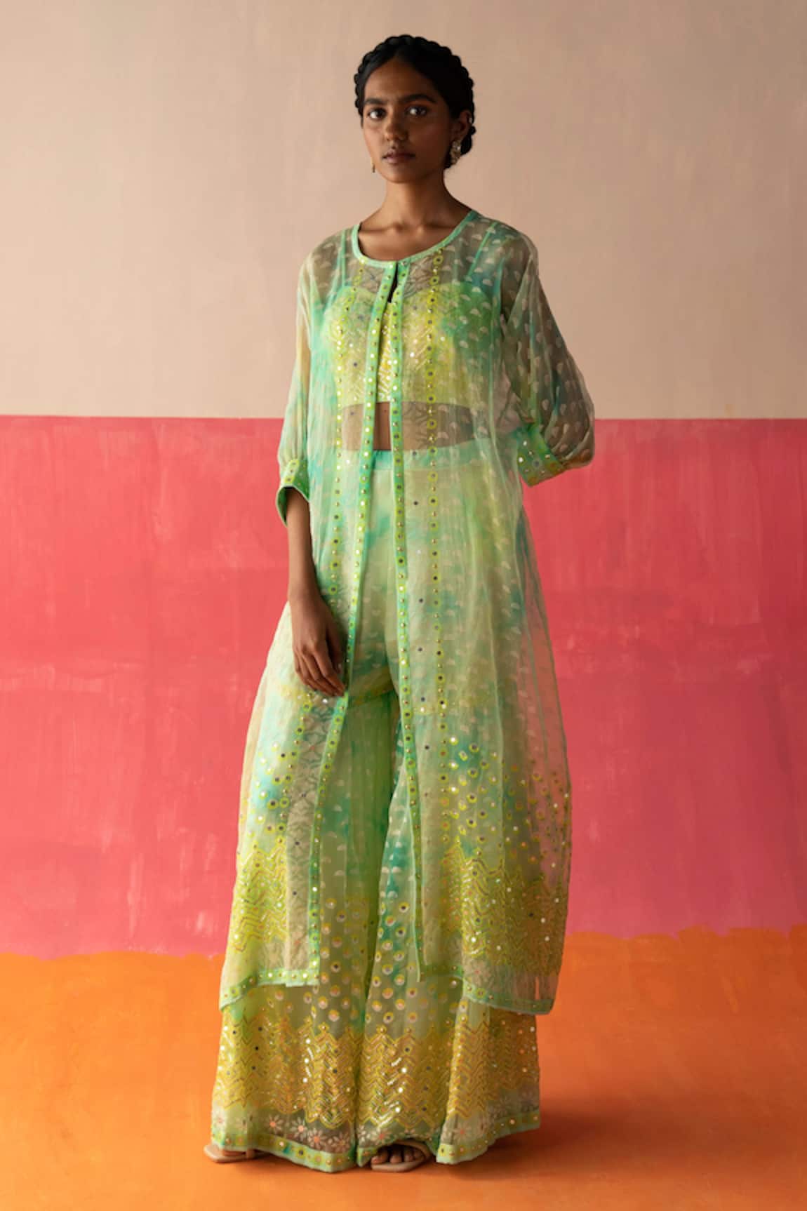 Surbhi Gupta Zona Printed Cape & Sharara Set 