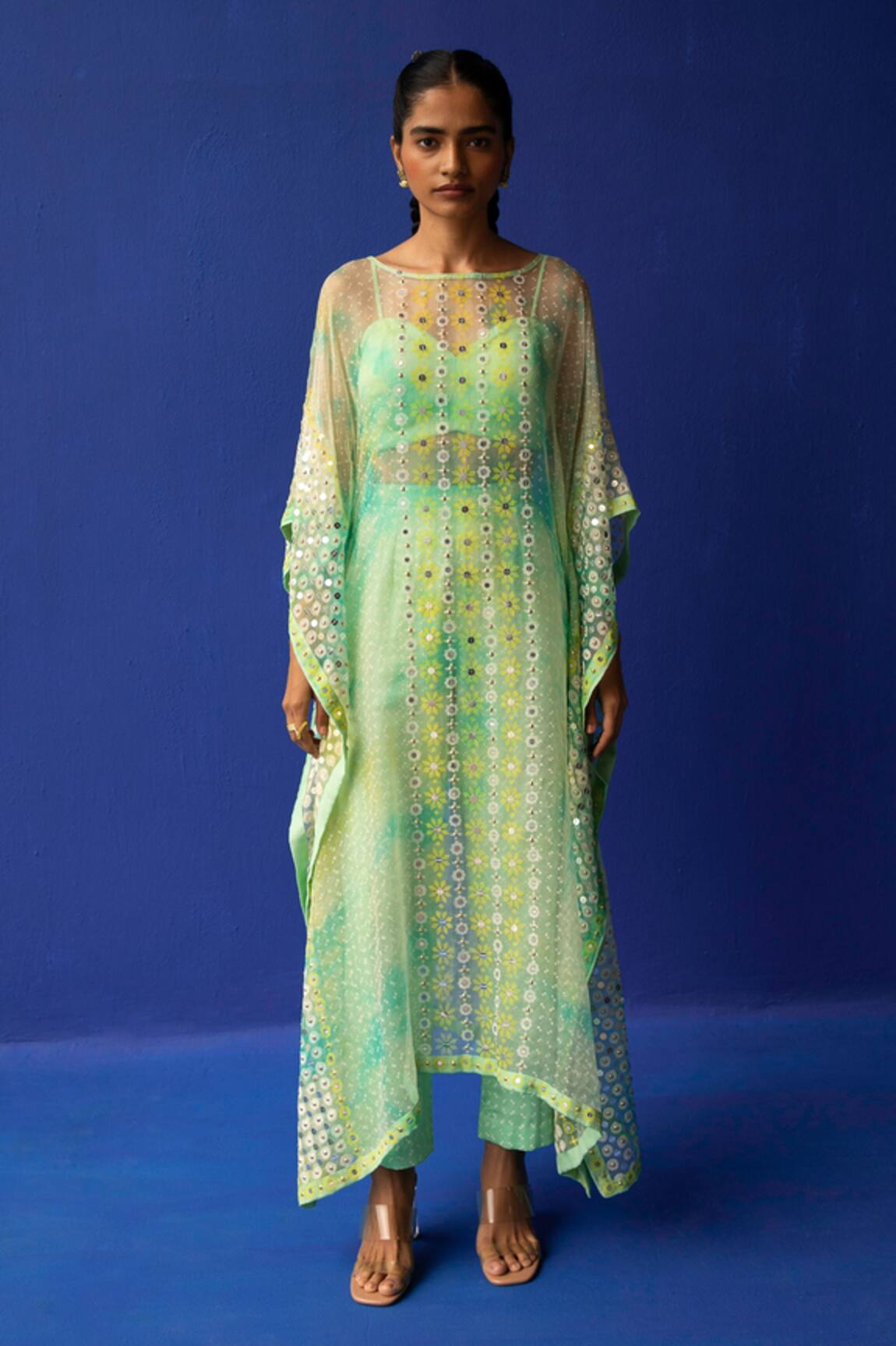 Surbhi Gupta Clare Tie Dye Kaftan Tunic & Pant Set 
