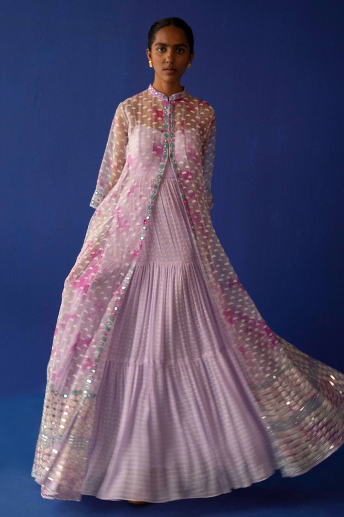 Surbhi Gupta Jude Tie Dye Anarkali Jacket & Dress Set 