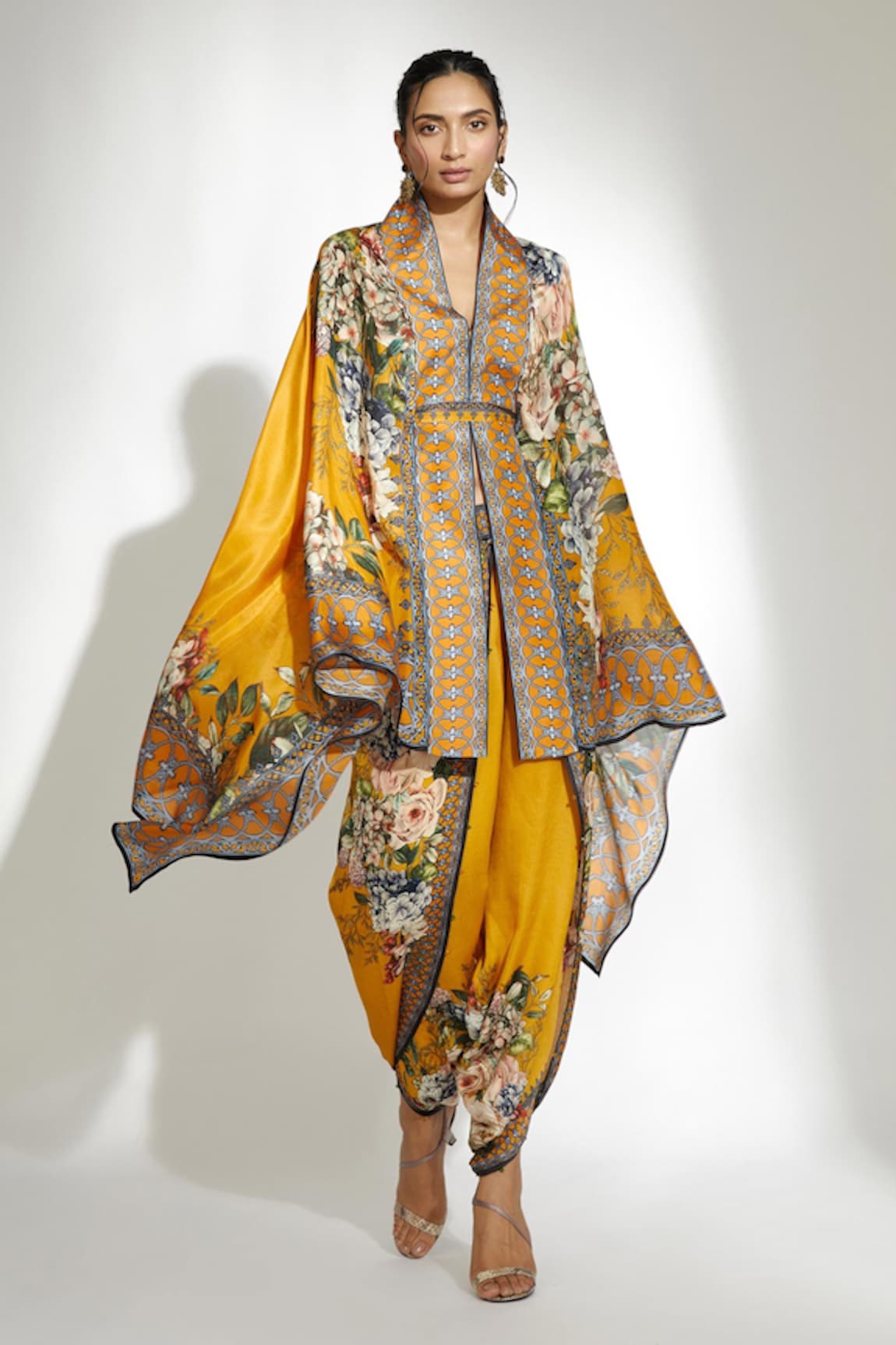 Rajdeep Ranawat Chloe Silk Printed Cape