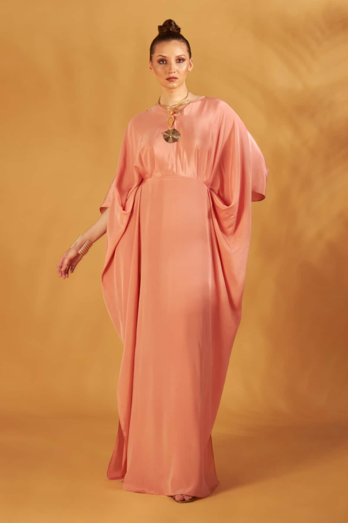 Na-Ka Draped V Neck Kaftan Gown