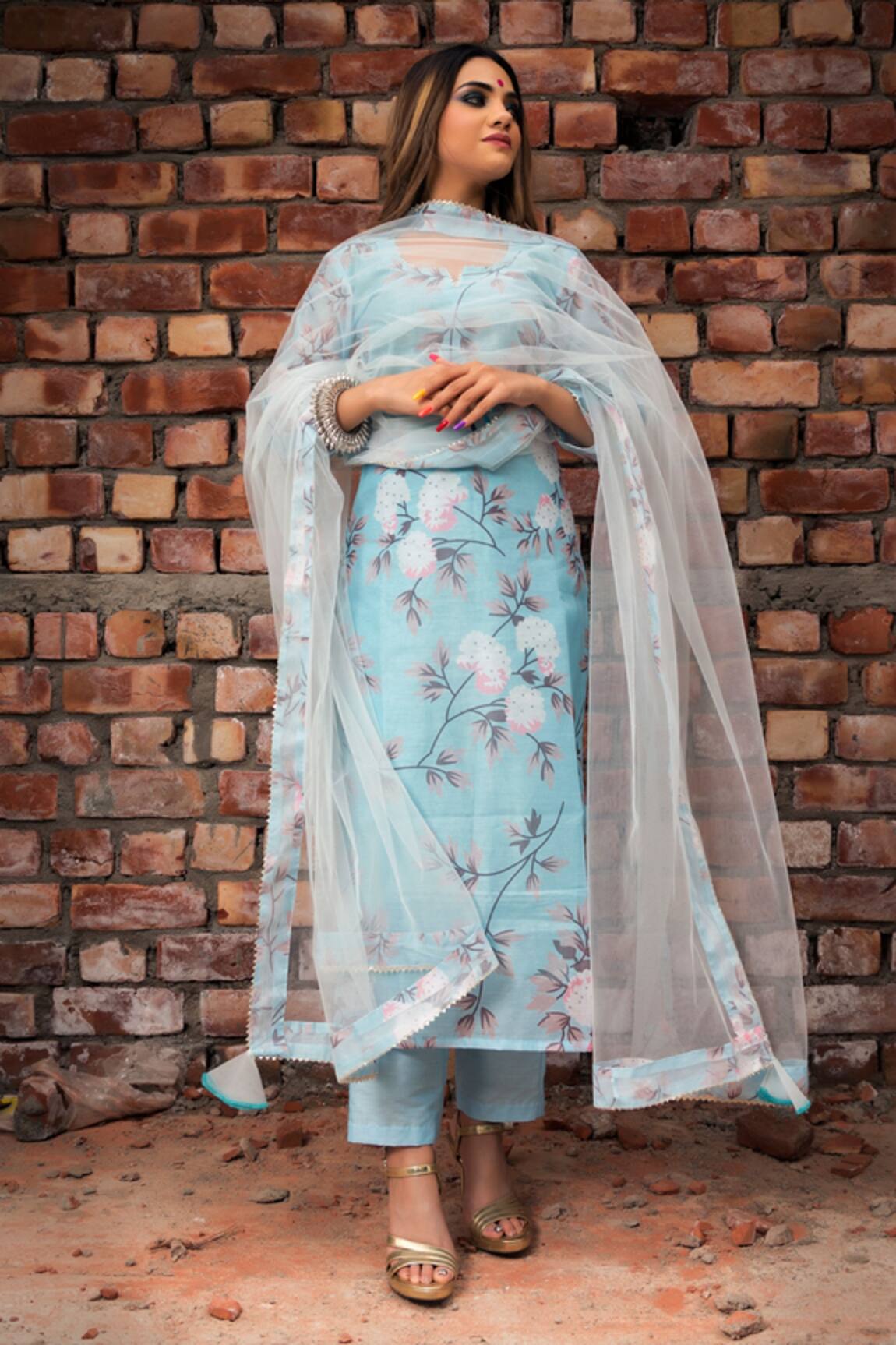 POMCHA JAIPUR Floral Print Straight Kurta Set