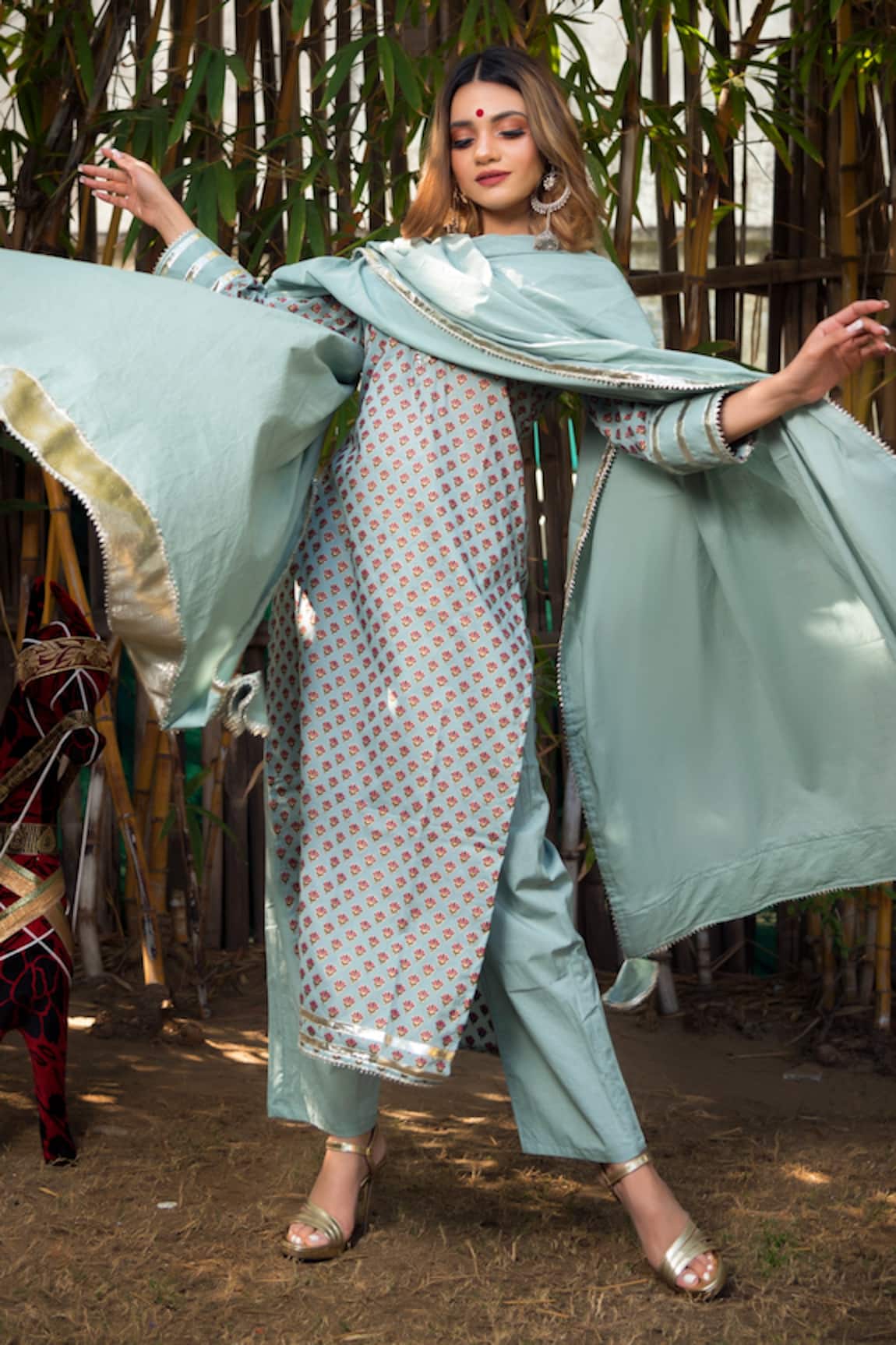 POMCHA JAIPUR Hand Block Print Kurta Set