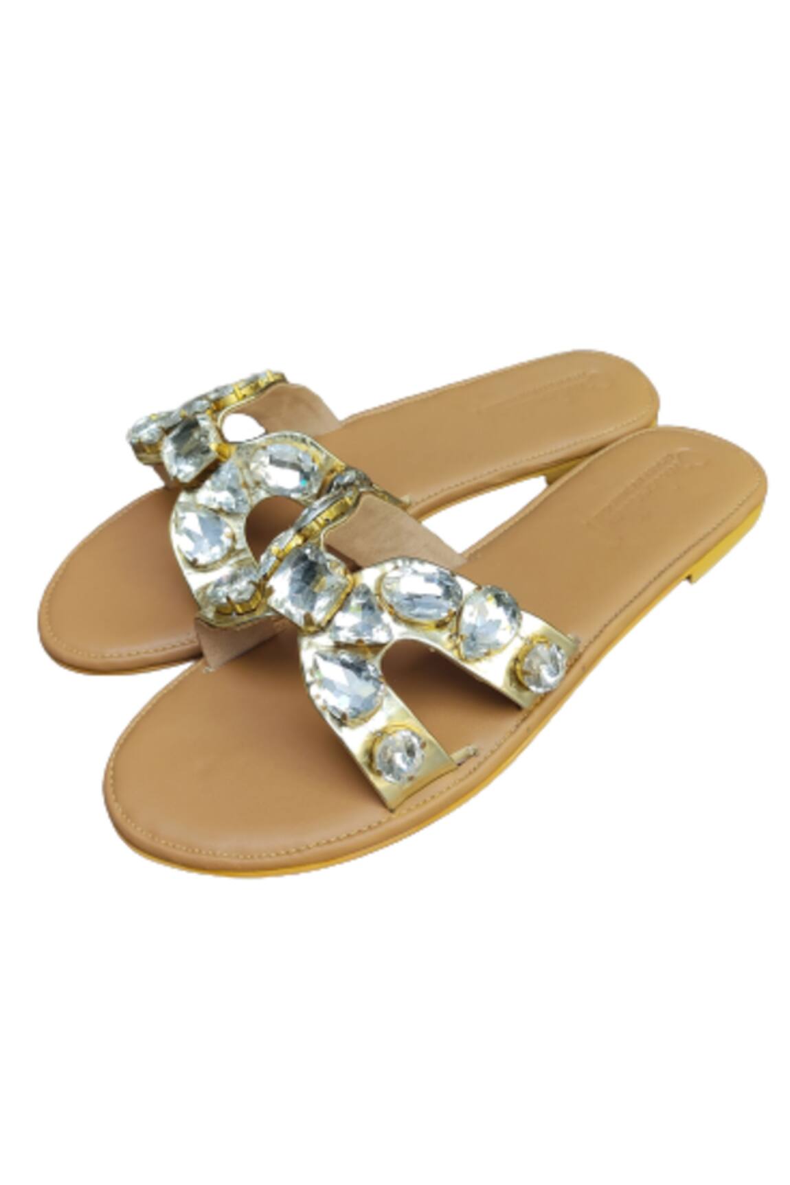 Cinderella By Heena Yusuf Marble Embroidered Flats 