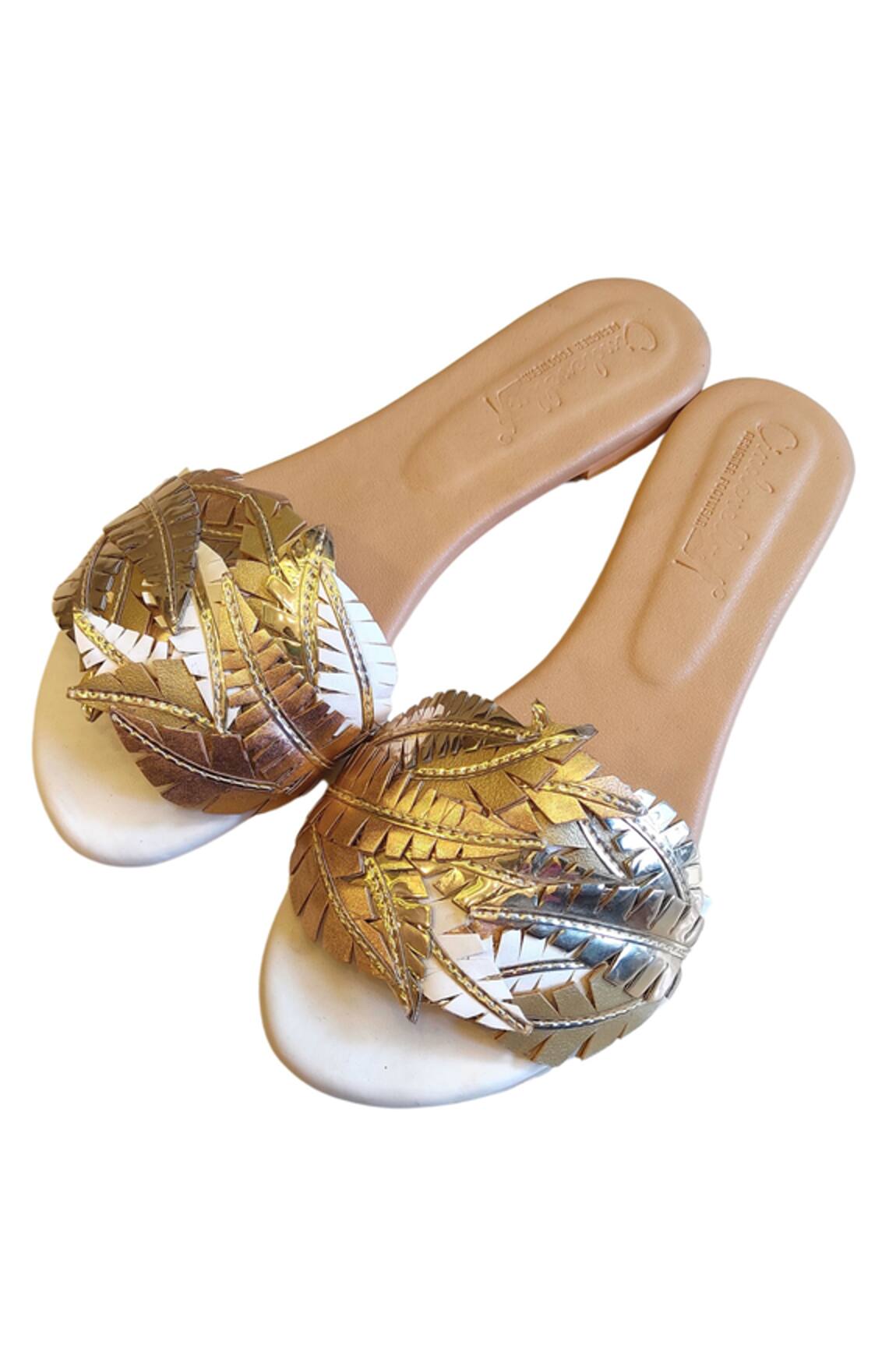 Cinderella By Heena Yusuf Zinnia Embroidered Flats 