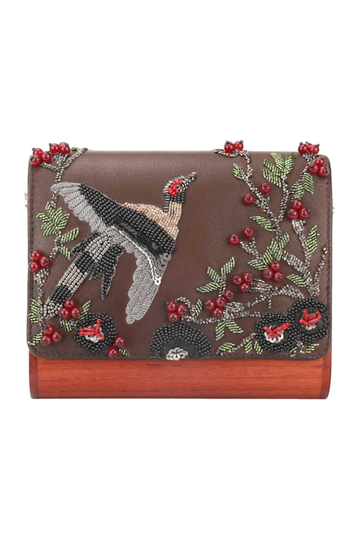 Duetluxury Embroidered Flapover Clutch