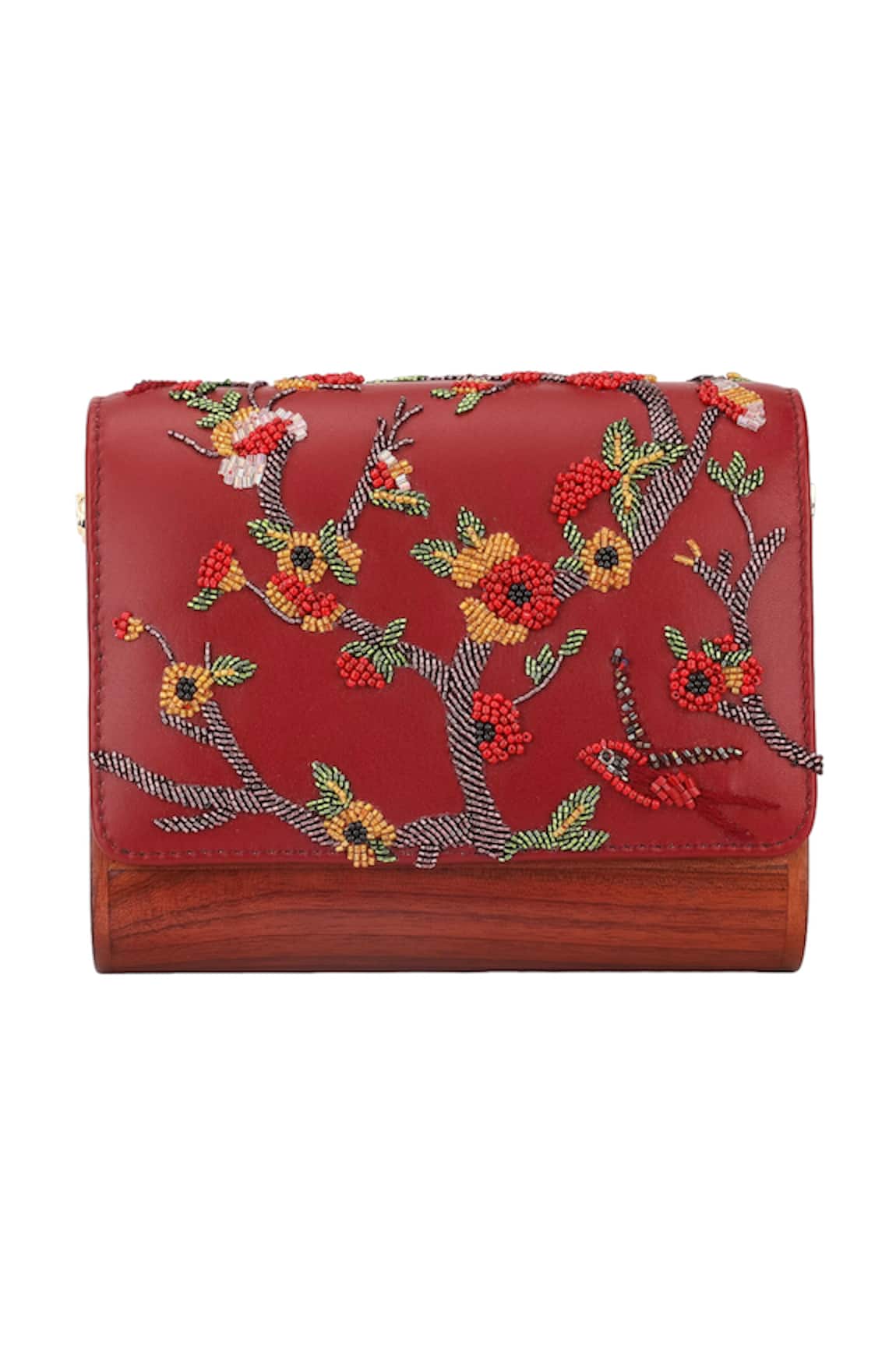 Duetluxury Embroidered Flapover Clutch