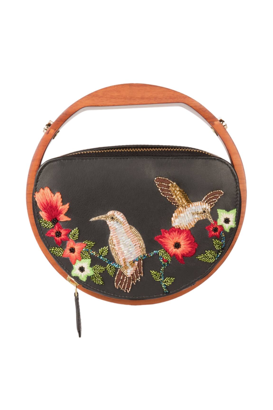 Duetluxury Embroidered Round Clutch