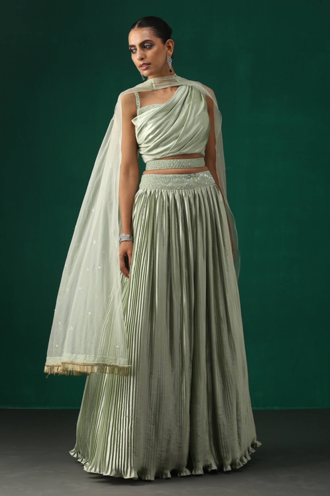 Minaki Pleated Lehenga Set 