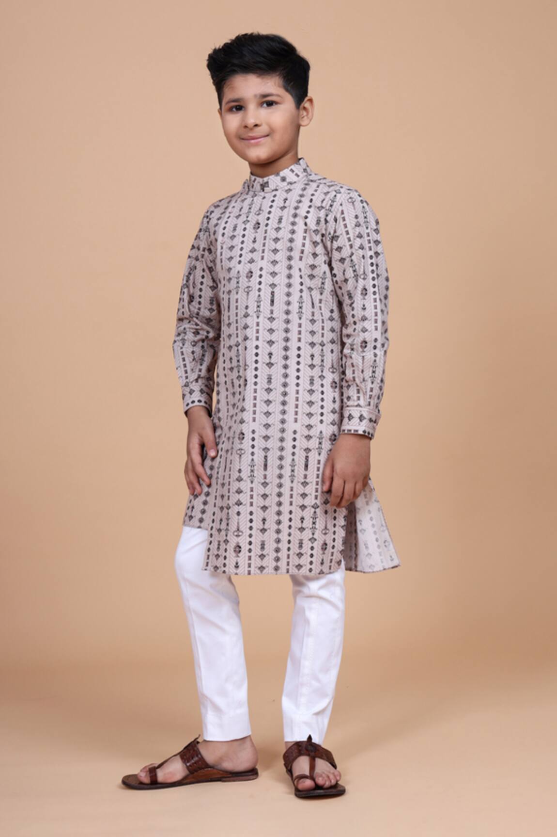 Raghavendra Rathore Blue Linear Print Kurta 