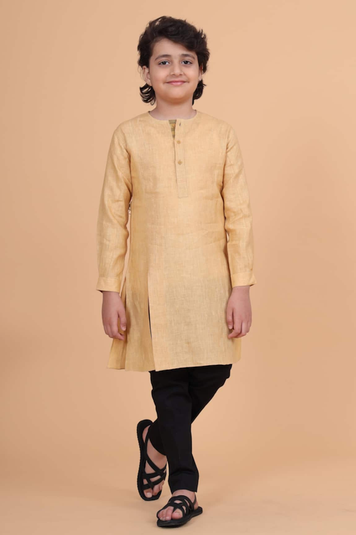 Raghavendra Rathore Blue Cotton Linen Kurta 